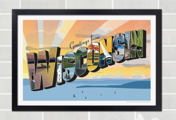 Greetings From Wisconsin "Sunrise" Magnet